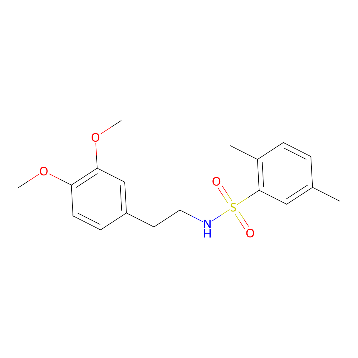 N-[2-(3,4-dimethoxyphenyl)ethyl]-2,5-dimethylbenzenesulfonamide molecular structure, CAS 321706-28-9