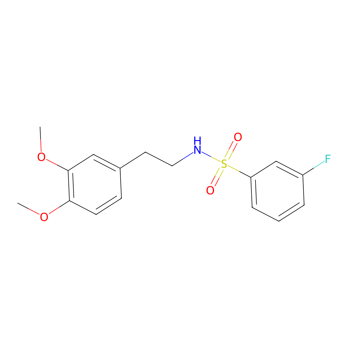 N-[2-(3,4-dimethoxyphenyl)ethyl]-3-fluorobenzenesulfonamide molecular structure, CAS 321706-35-8
