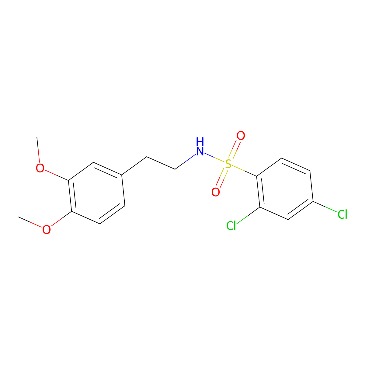 2,4-dichloro-N-[2-(3,4-dimethoxyphenyl)ethyl]benzene-1-sulfonamide molecular structure, CAS 321706-43-8