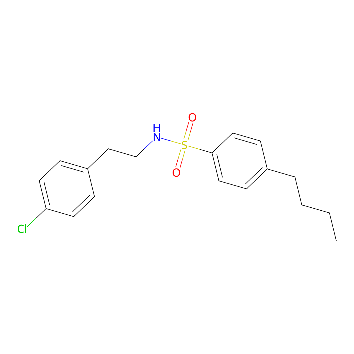 4-butyl-N-[2-(4-chlorophenyl)ethyl]benzenesulfonamide molecular structure, CAS 321706-82-5