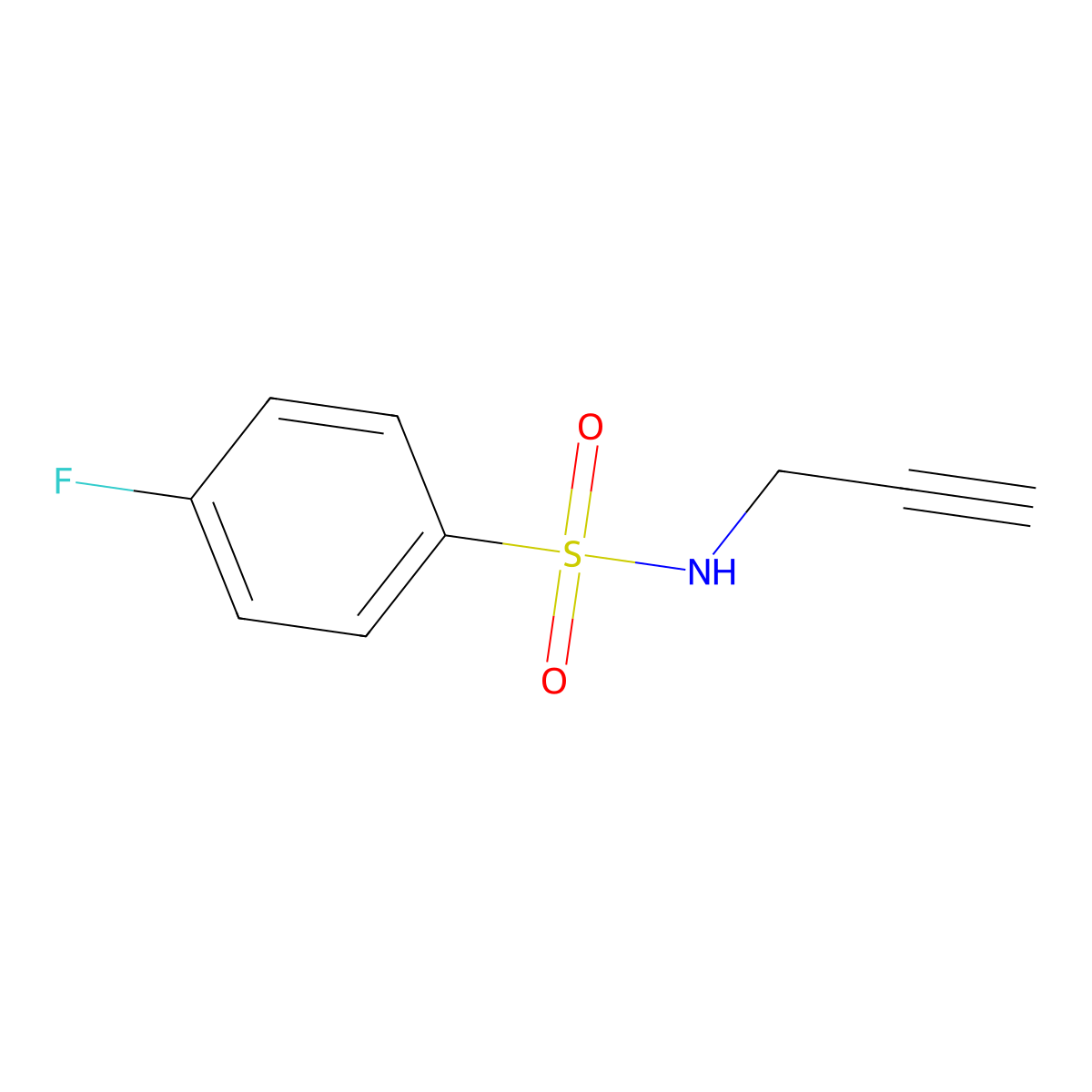 4-Fluoro-N-(prop-2-yn-1-yl)benzene-1-sulfonamide molecular structure, CAS 321707-24-8
