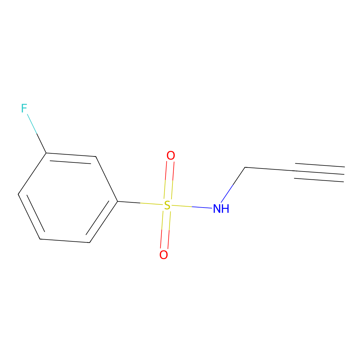 3-Fluoro-N-(prop-2-yn-1-yl)benzene-1-sulfonamide molecular structure, CAS 321707-32-8