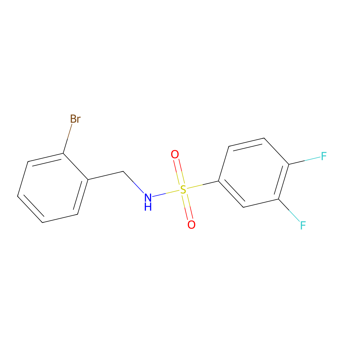 N-(2-bromobenzyl)-3,4-difluorobenzenesulfonamide molecular structure, CAS 321710-37-6