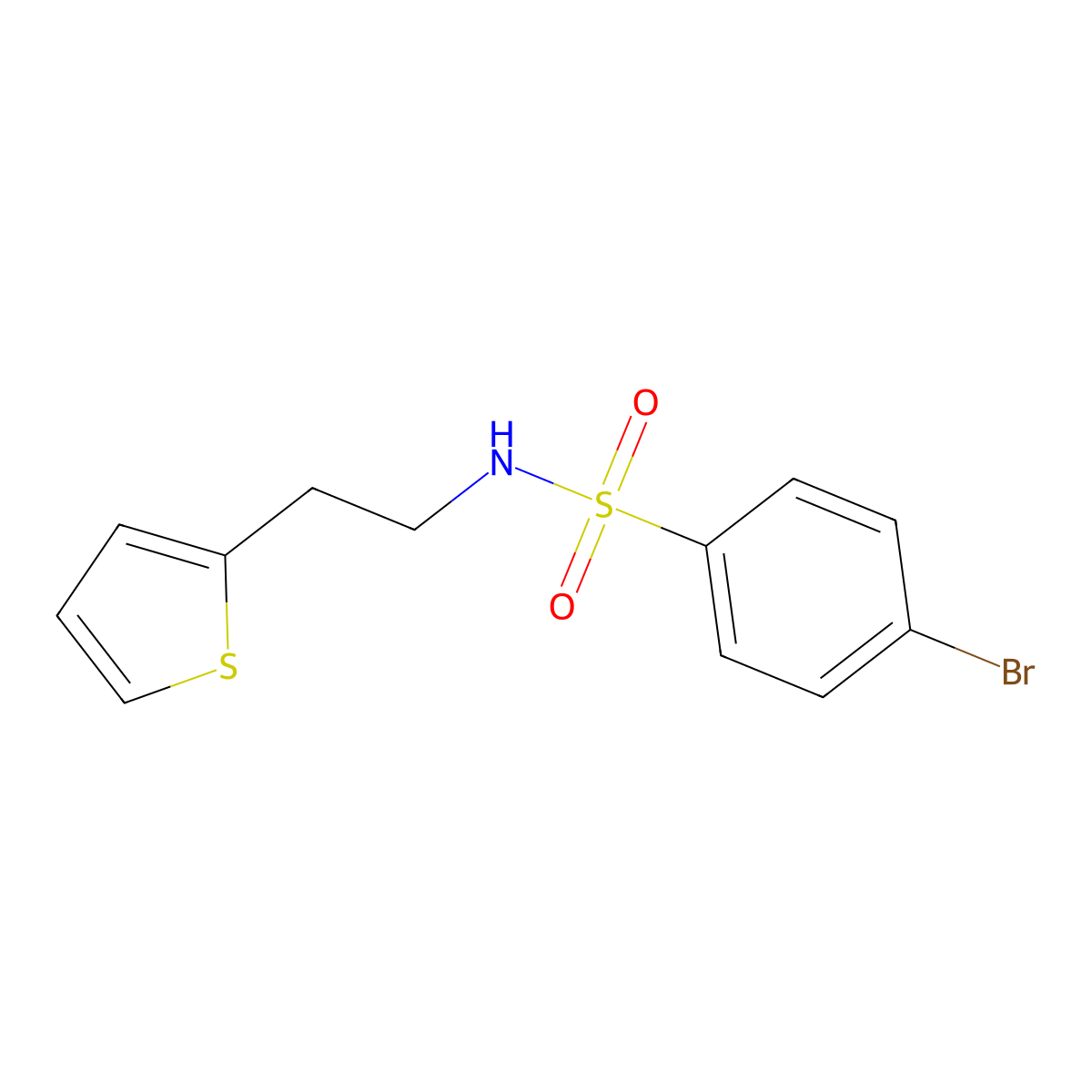 4-bromo-N-(2-thiophen-2-ylethyl)benzenesulfonamide molecular structure, CAS 321711-63-1