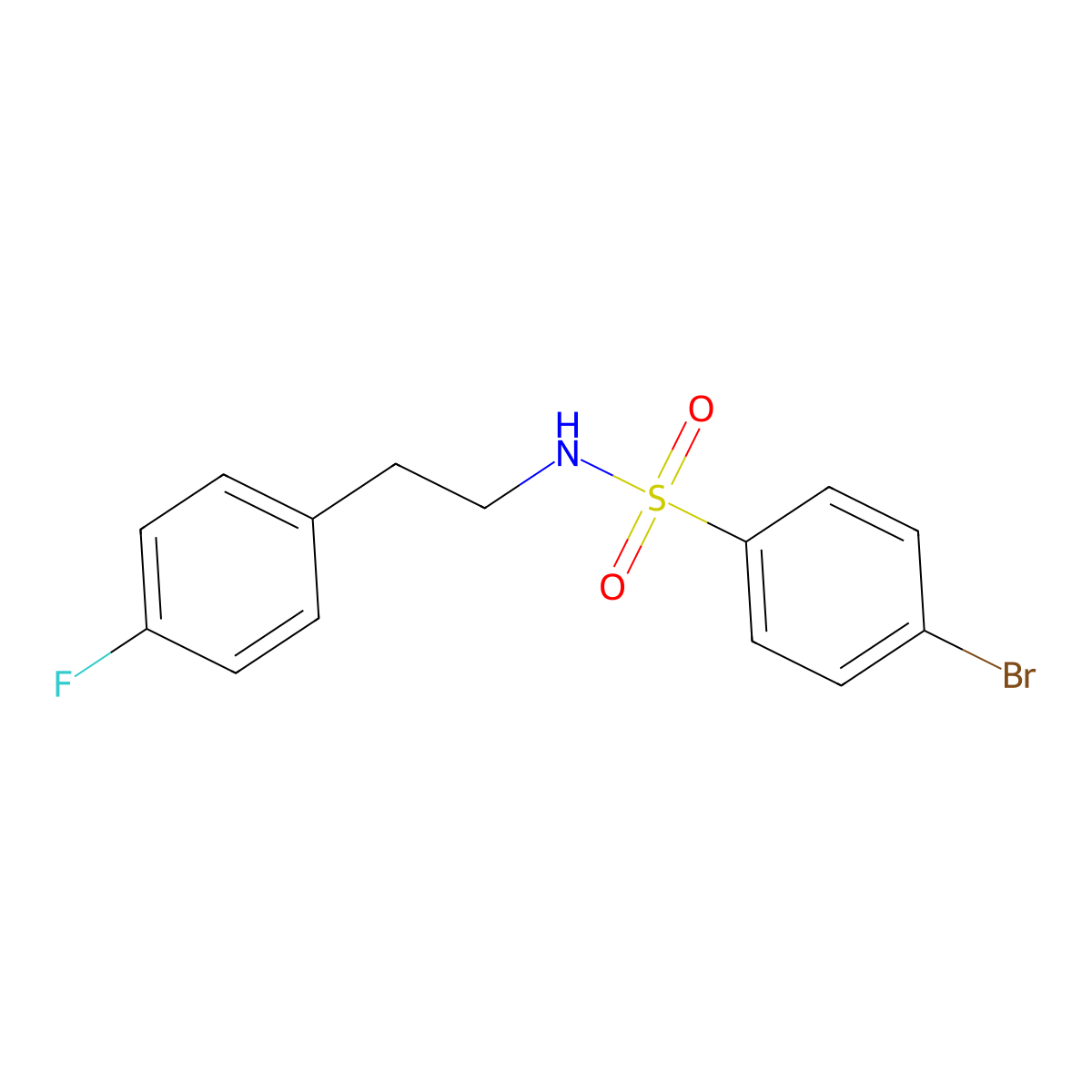 4-bromo-N-[2-(4-fluorophenyl)ethyl]benzenesulfonamide molecular structure, CAS 321712-76-9