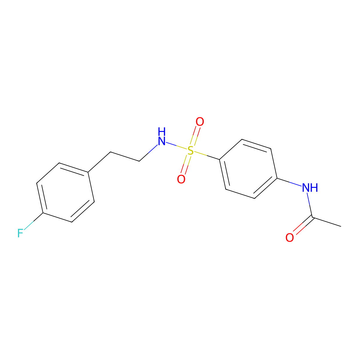 N-[4-[2-(4-fluorophenyl)ethylsulfamoyl]phenyl]acetamide molecular structure, CAS 321712-78-1