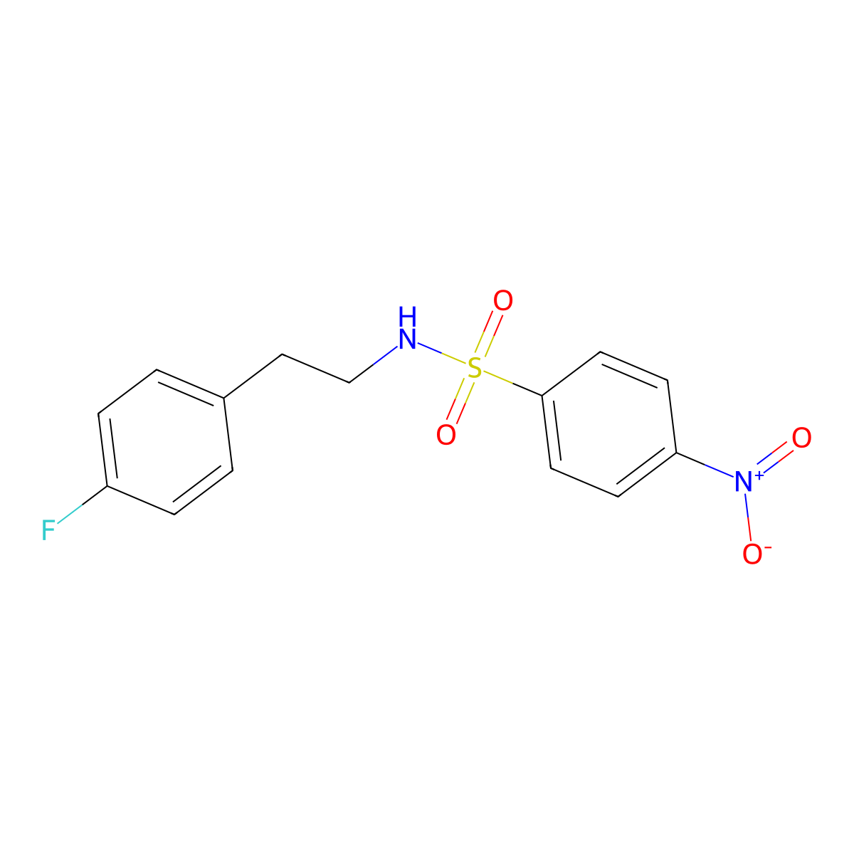 N-[2-(4-fluorophenyl)ethyl]-4-nitrobenzenesulfonamide molecular structure, CAS 321712-79-2