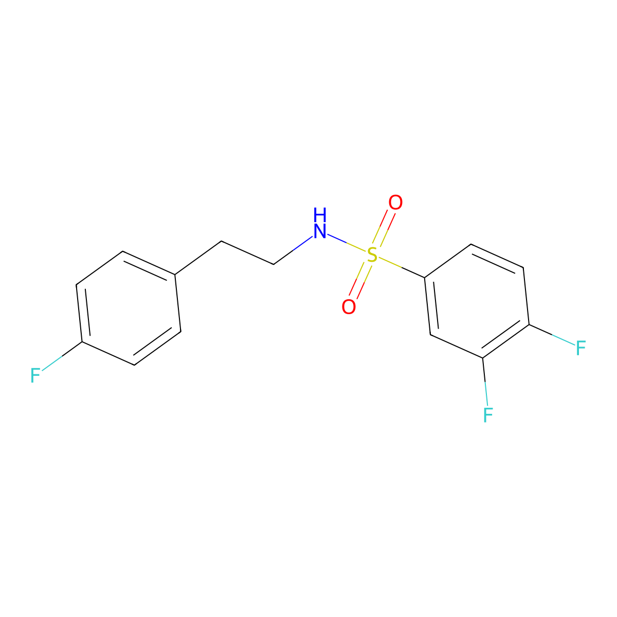 3,4-difluoro-N-[2-(4-fluorophenyl)ethyl]benzenesulfonamide molecular structure, CAS 321713-03-5