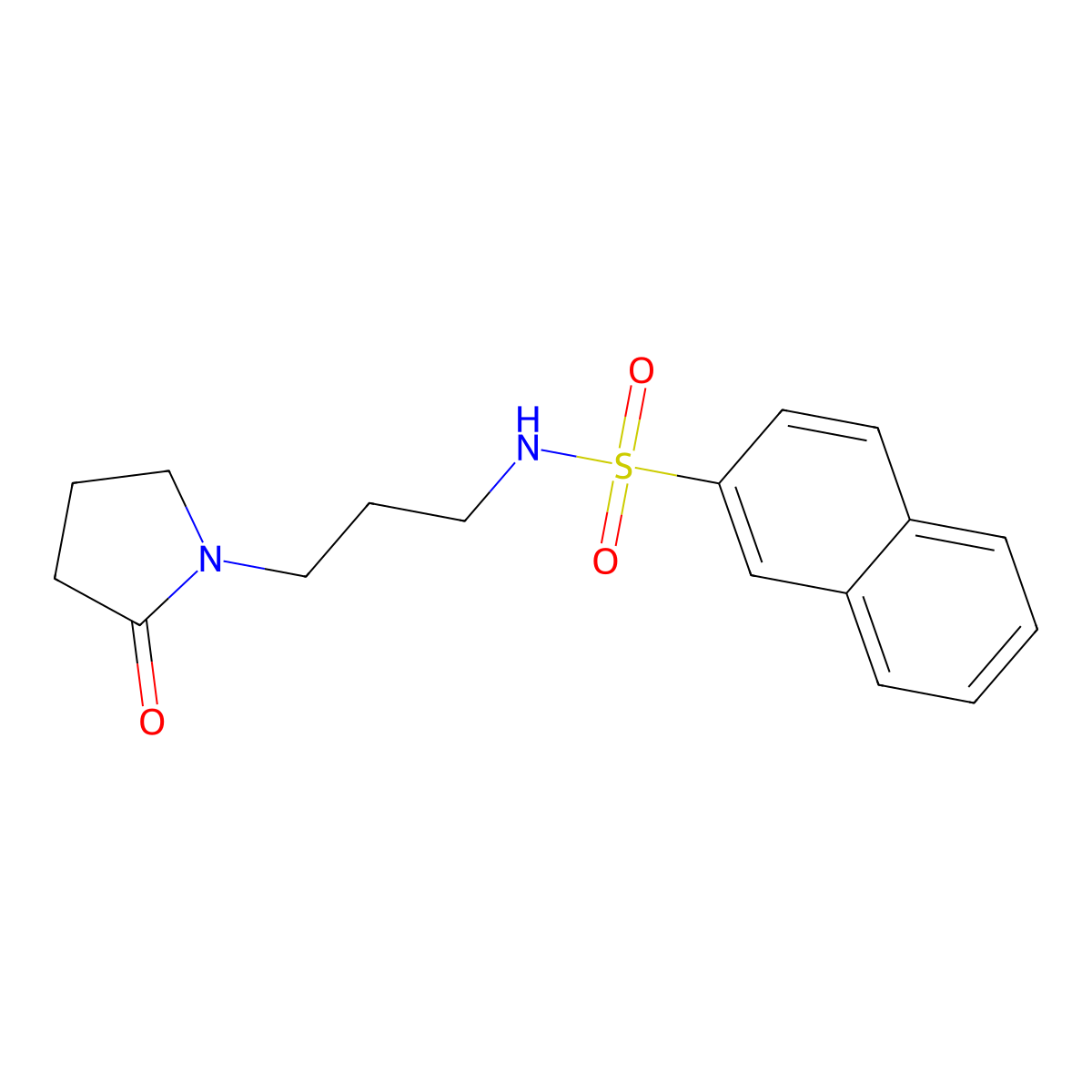 N-[3-(2-oxopyrrolidin-1-yl)propyl]naphthalene-2-sulfonamide molecular structure, CAS 321713-45-5