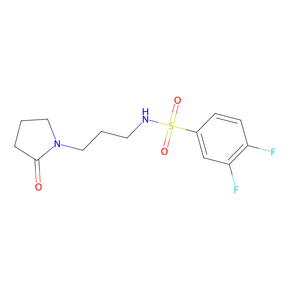 3,4-difluoro-N-[3-(2-oxopyrrolidin-1-yl)propyl]benzenesulfonamide molecular structure, CAS 321713-72-8