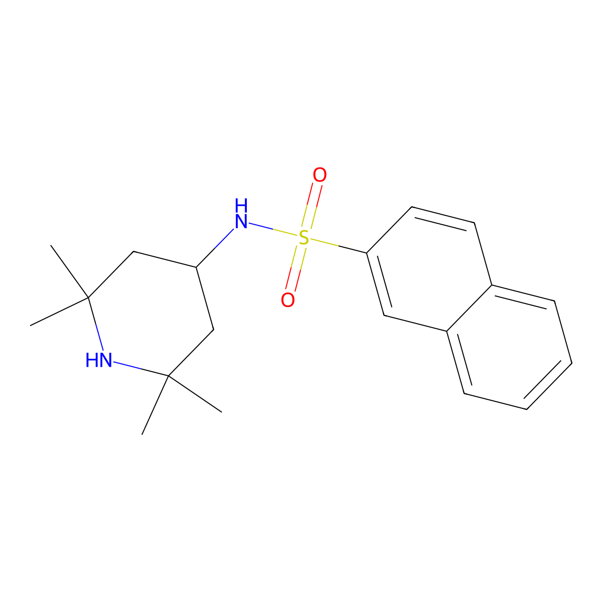 N-(2,2,6,6-tetramethylpiperidin-4-yl)naphthalene-2-sulfonamide molecular structure, CAS 321713-78-4