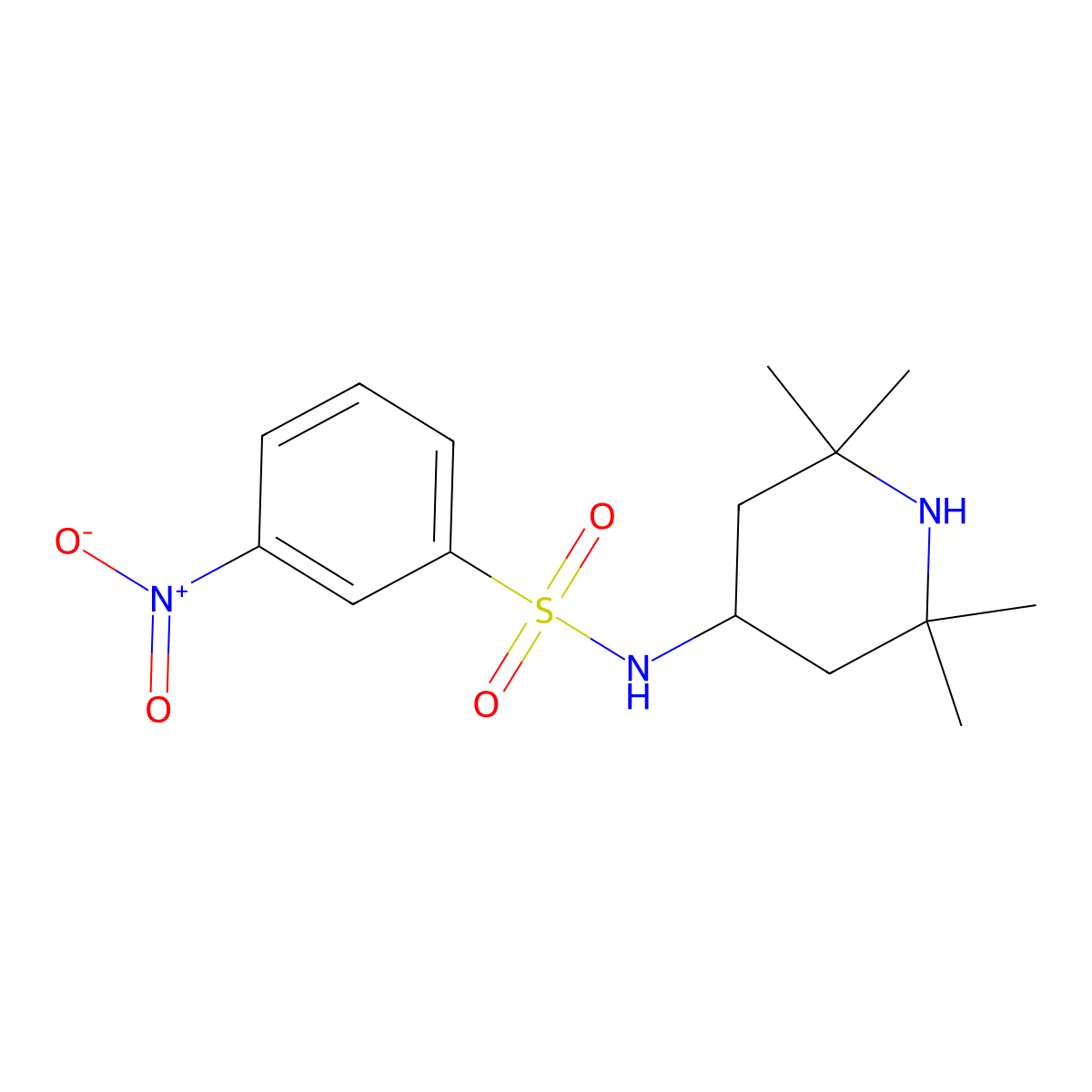 3-nitro-N-(2,2,6,6-tetramethylpiperidin-4-yl)benzenesulfonamide molecular structure, CAS 321713-82-0