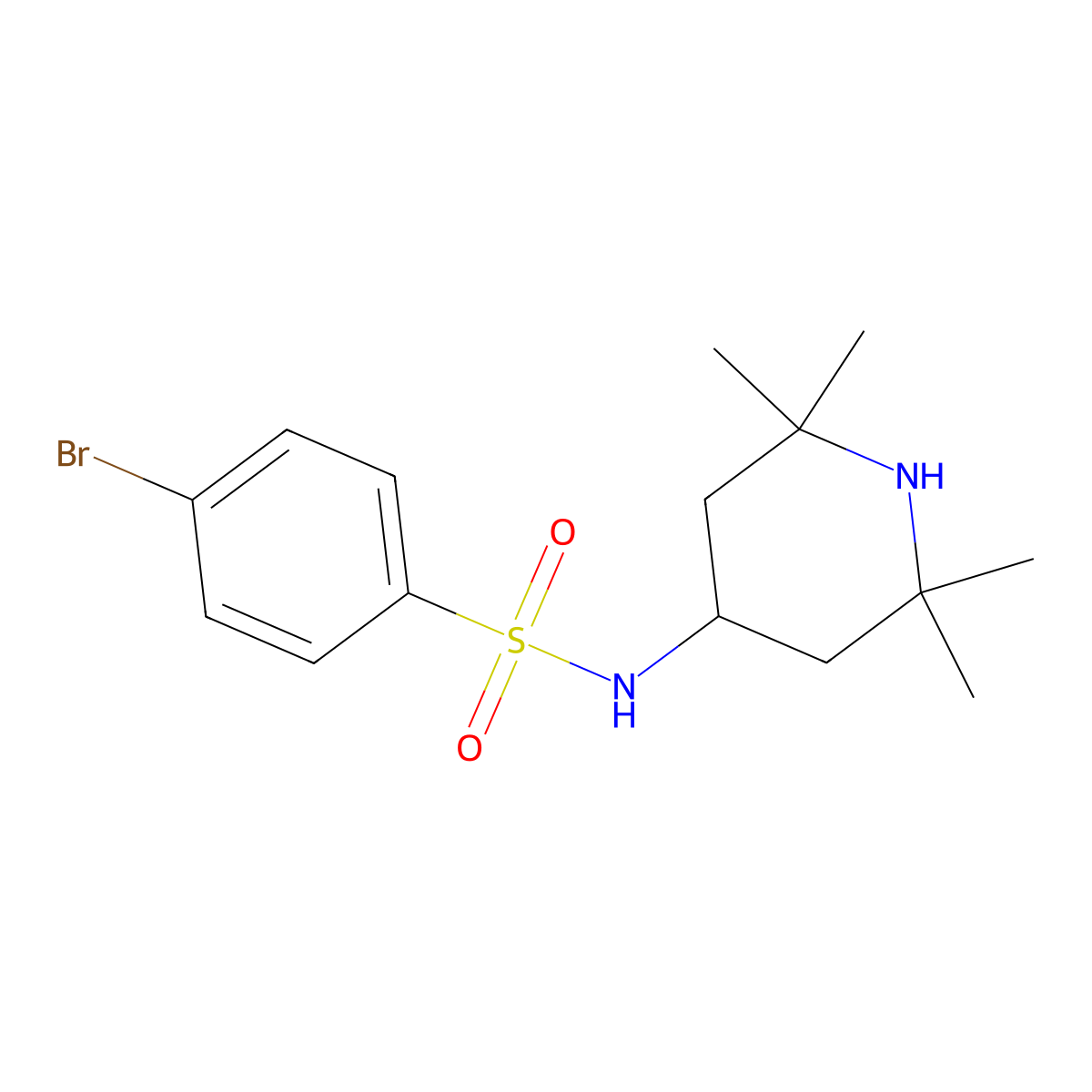 4-bromo-N-(2,2,6,6-tetramethylpiperidin-4-yl)benzenesulfonamide molecular structure, CAS 321713-83-1