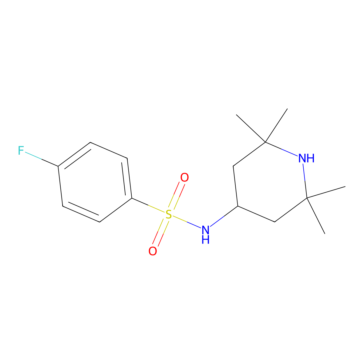 4-fluoro-N-(2,2,6,6-tetramethylpiperidin-4-yl)benzenesulfonamide molecular structure, CAS 321713-84-2