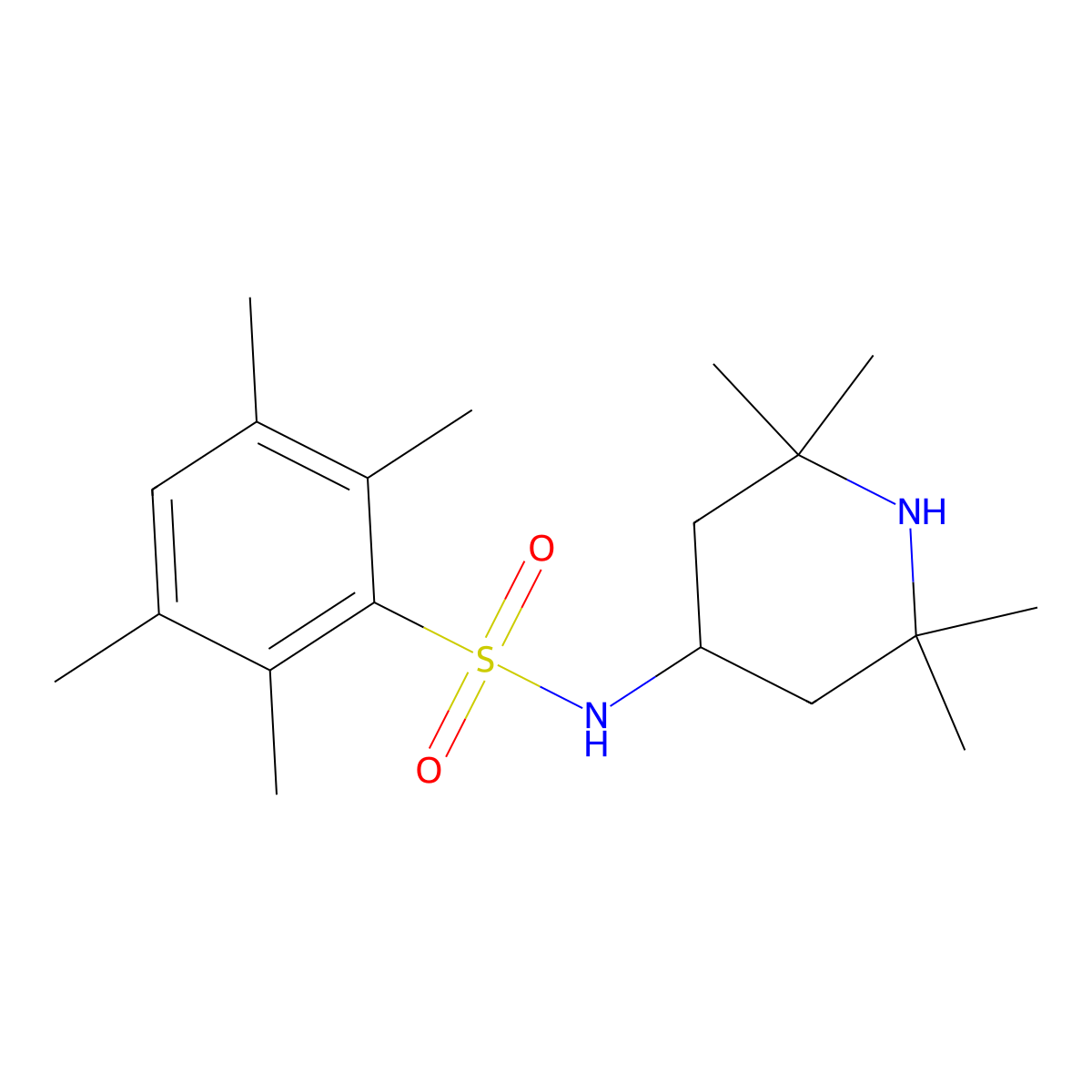 2,3,5,6-tetramethyl-N-(2,2,6,6-tetramethylpiperidin-4-yl)benzenesulfonamide molecular structure, CAS 321713-89-7