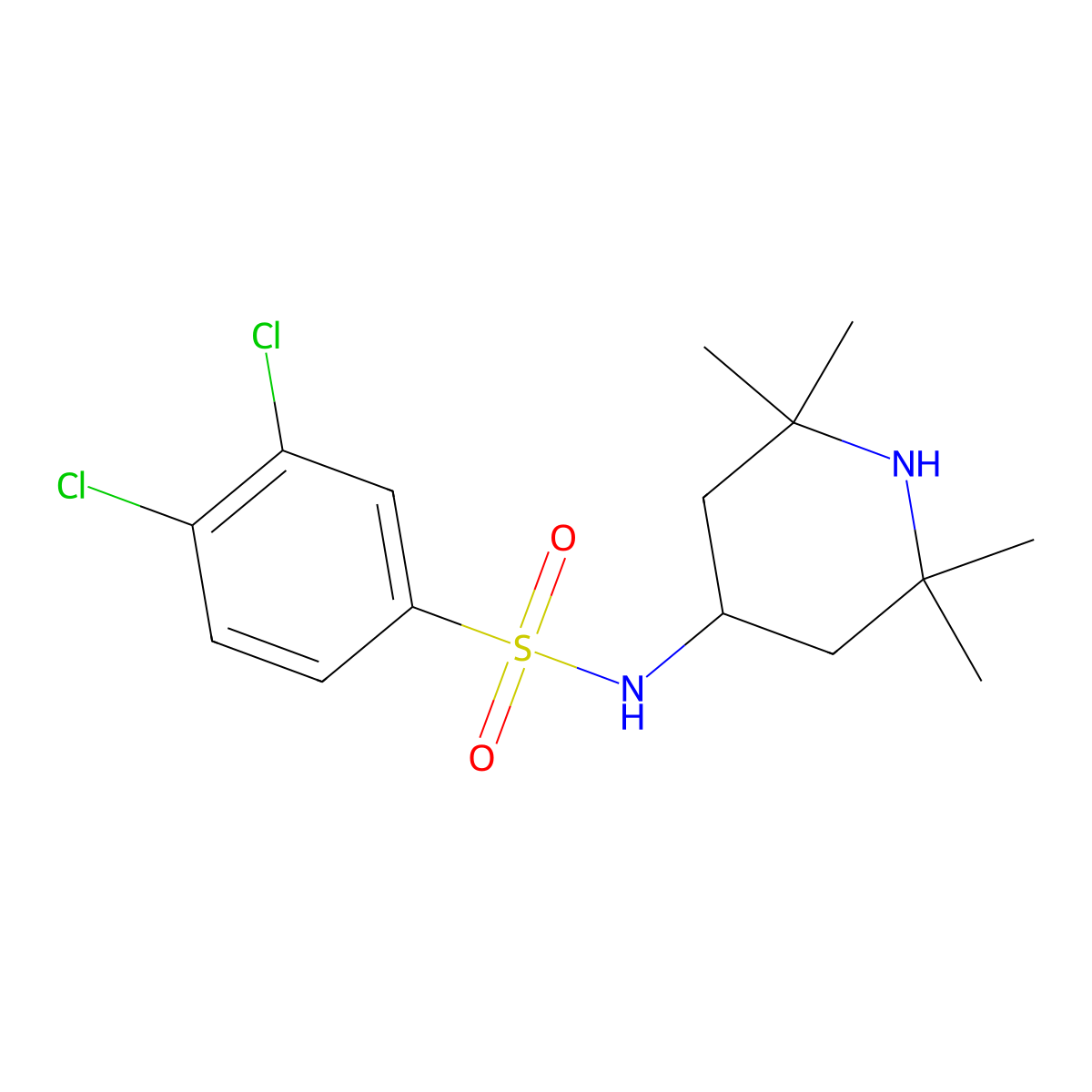 3,4-dichloro-N-(2,2,6,6-tetramethylpiperidin-4-yl)benzenesulfonamide molecular structure, CAS 321713-91-1