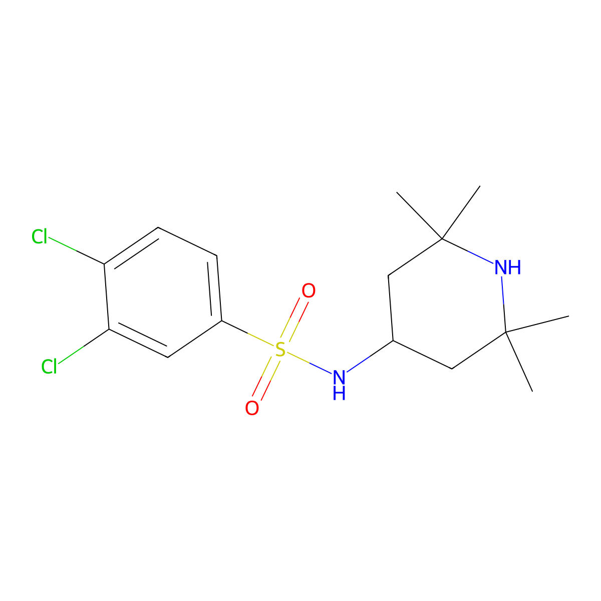 3,4-dichloro-N-(2,2,6,6-tetramethylpiperidin-4-yl)benzenesulfonamide molecular structure, CAS 321713-91-1