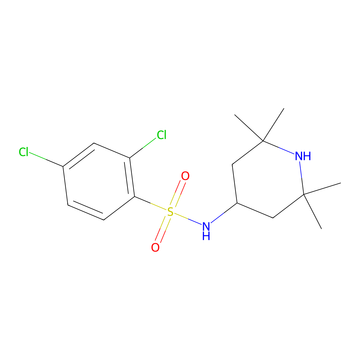 2,4-dichloro-N-(2,2,6,6-tetramethylpiperidin-4-yl)benzenesulfonamide molecular structure, CAS 321714-05-0