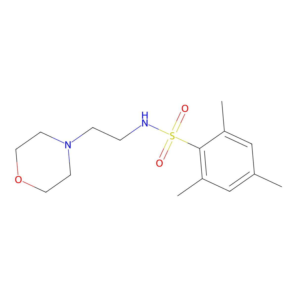 2,4,6-trimethyl-N-(2-morpholin-4-ylethyl)benzenesulfonamide molecular structure, CAS 321714-16-3