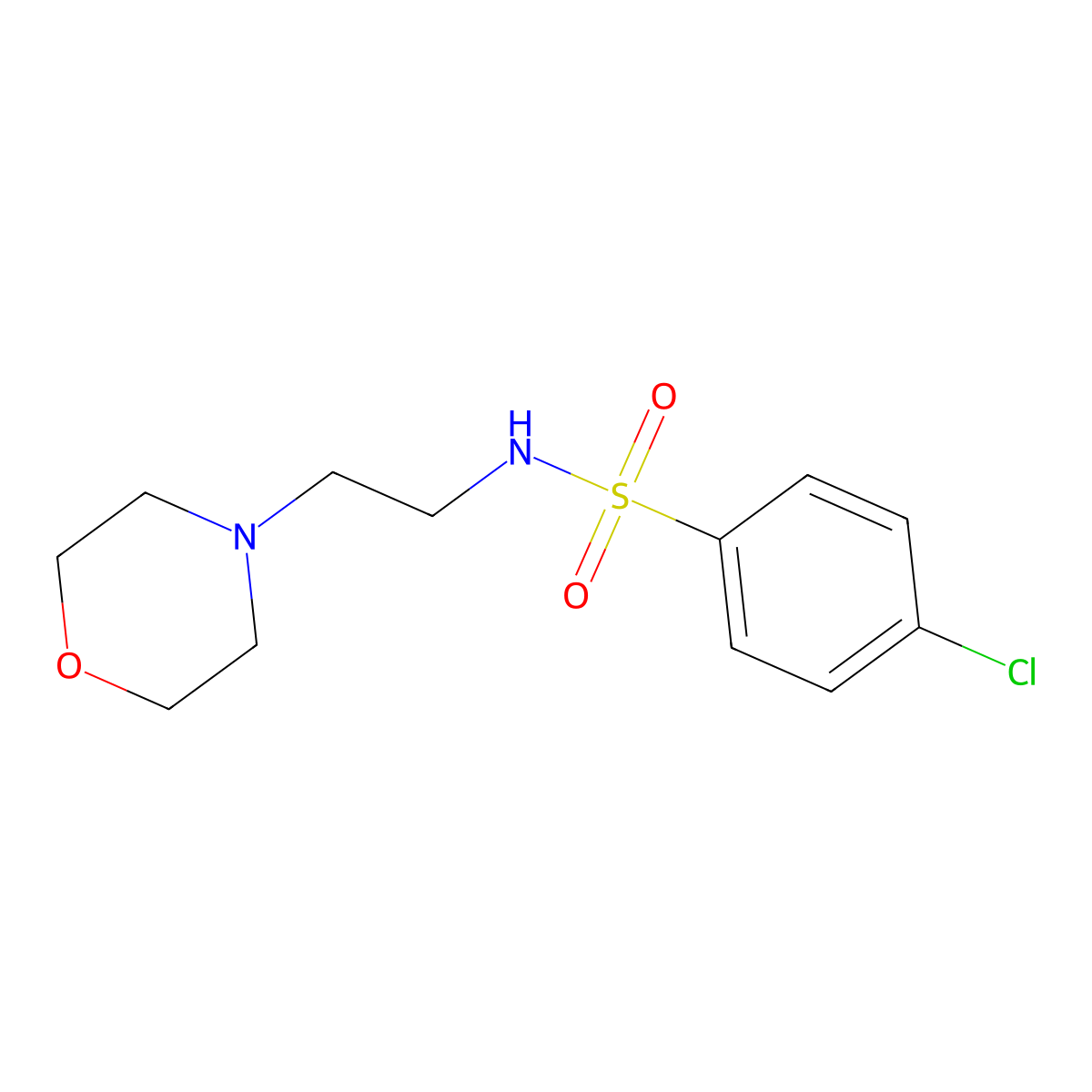 ((4-Chlorophenyl)sulfonyl)(2-morpholin-4-ylethyl)amine molecular structure, CAS 321714-18-5