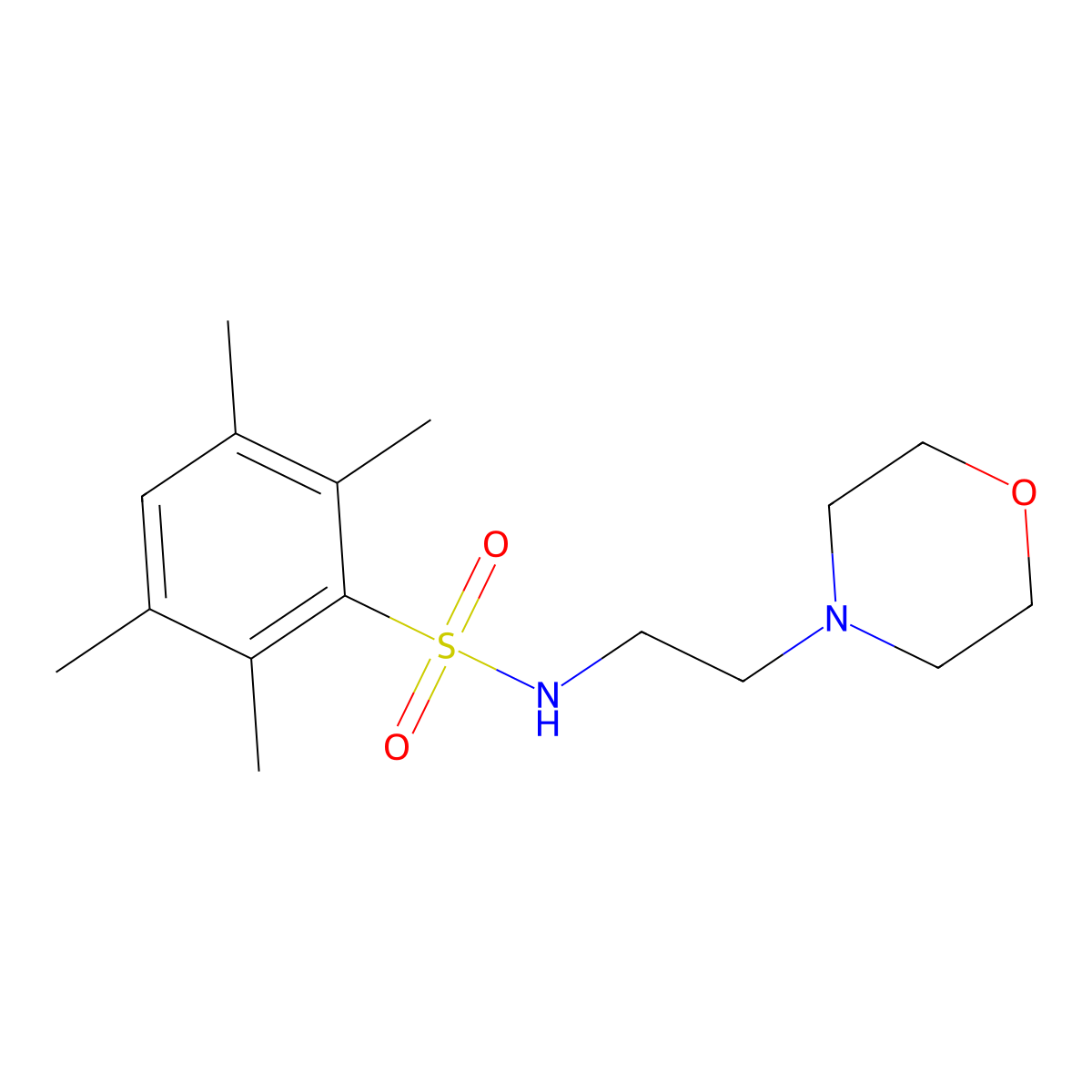 2,3,5,6-tetramethyl-N-(2-morpholin-4-ylethyl)benzenesulfonamide molecular structure, CAS 321714-20-9