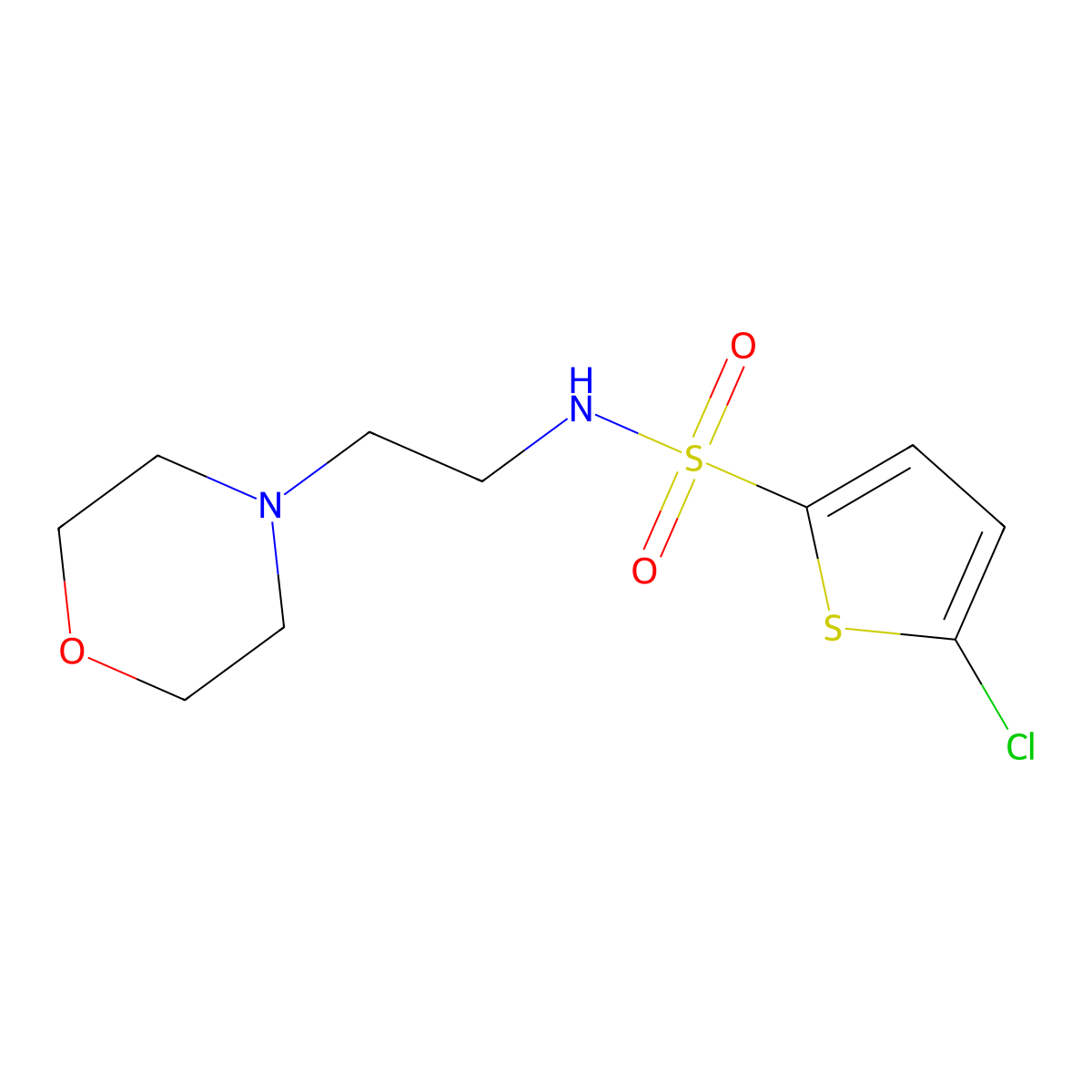 5-Chloro-N-(2-morpholinoethyl)thiophene-2-sulfonamide molecular structure, CAS 321714-30-1