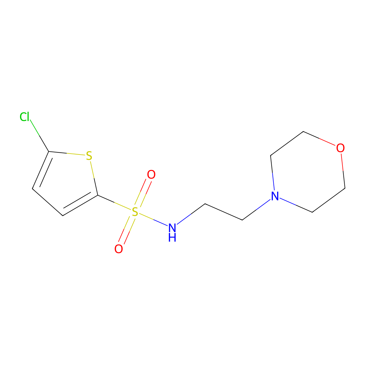 5-Chloro-N-(2-morpholinoethyl)thiophene-2-sulfonamide molecular structure, CAS 321714-30-1