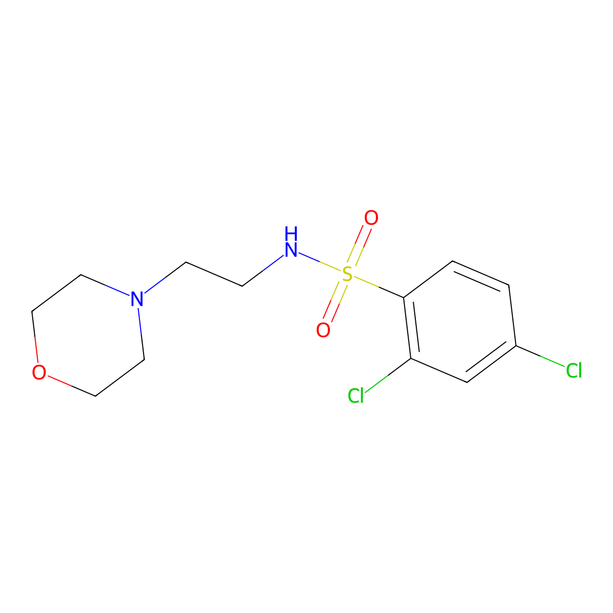 2,4-dichloro-N-(2-morpholin-4-ylethyl)benzenesulfonamide molecular structure, CAS 321714-35-6