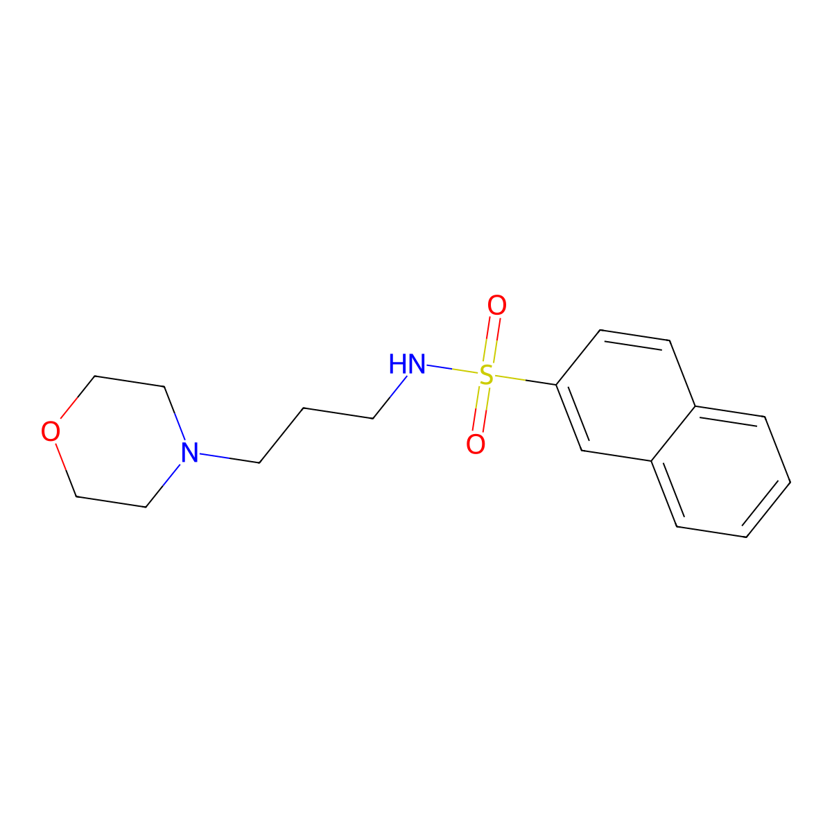 N-(3-morpholin-4-ylpropyl)naphthalene-2-sulfonamide molecular structure, CAS 321714-43-6