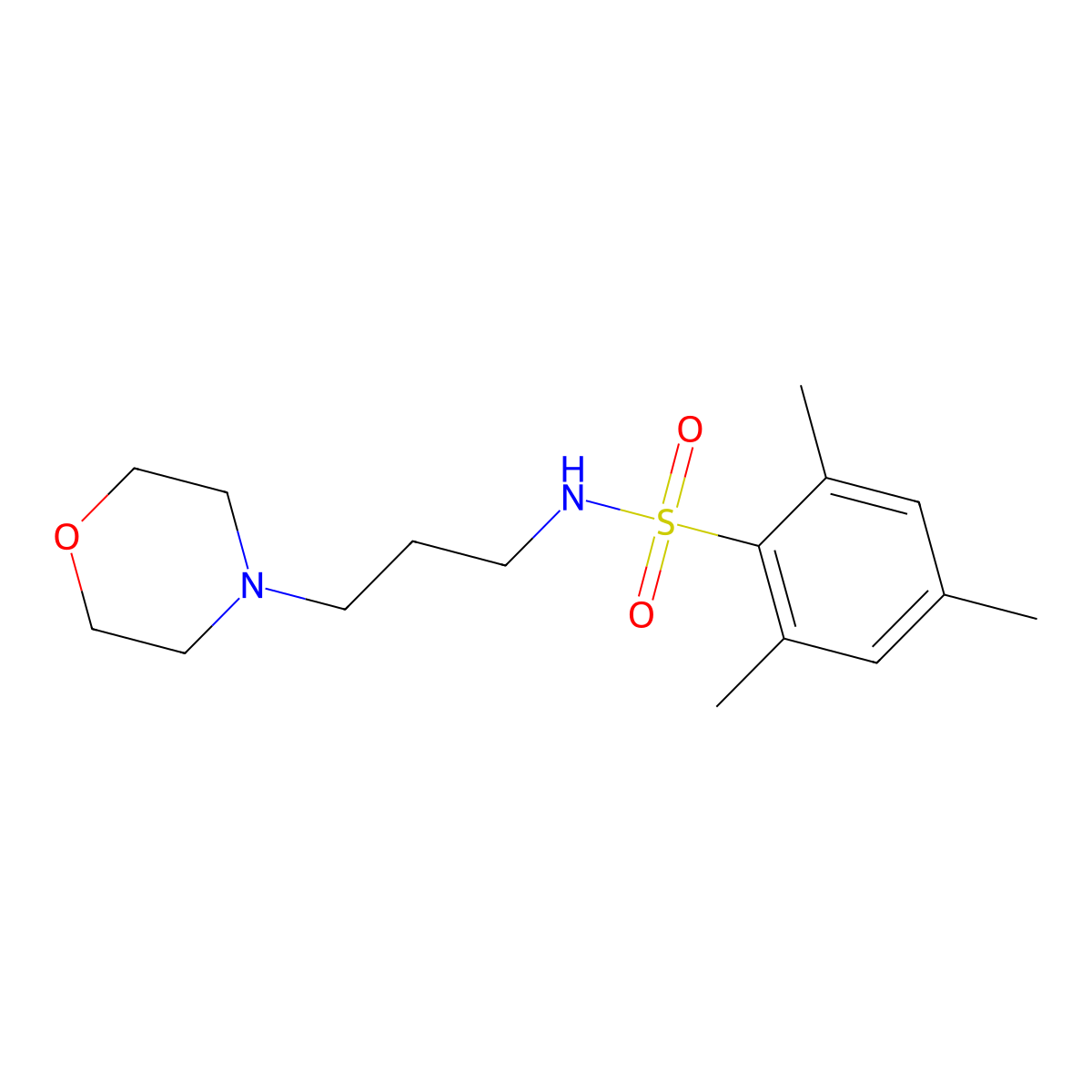 2,4,6-trimethyl-N-(3-morpholin-4-ylpropyl)benzenesulfonamide molecular structure, CAS 321714-47-0