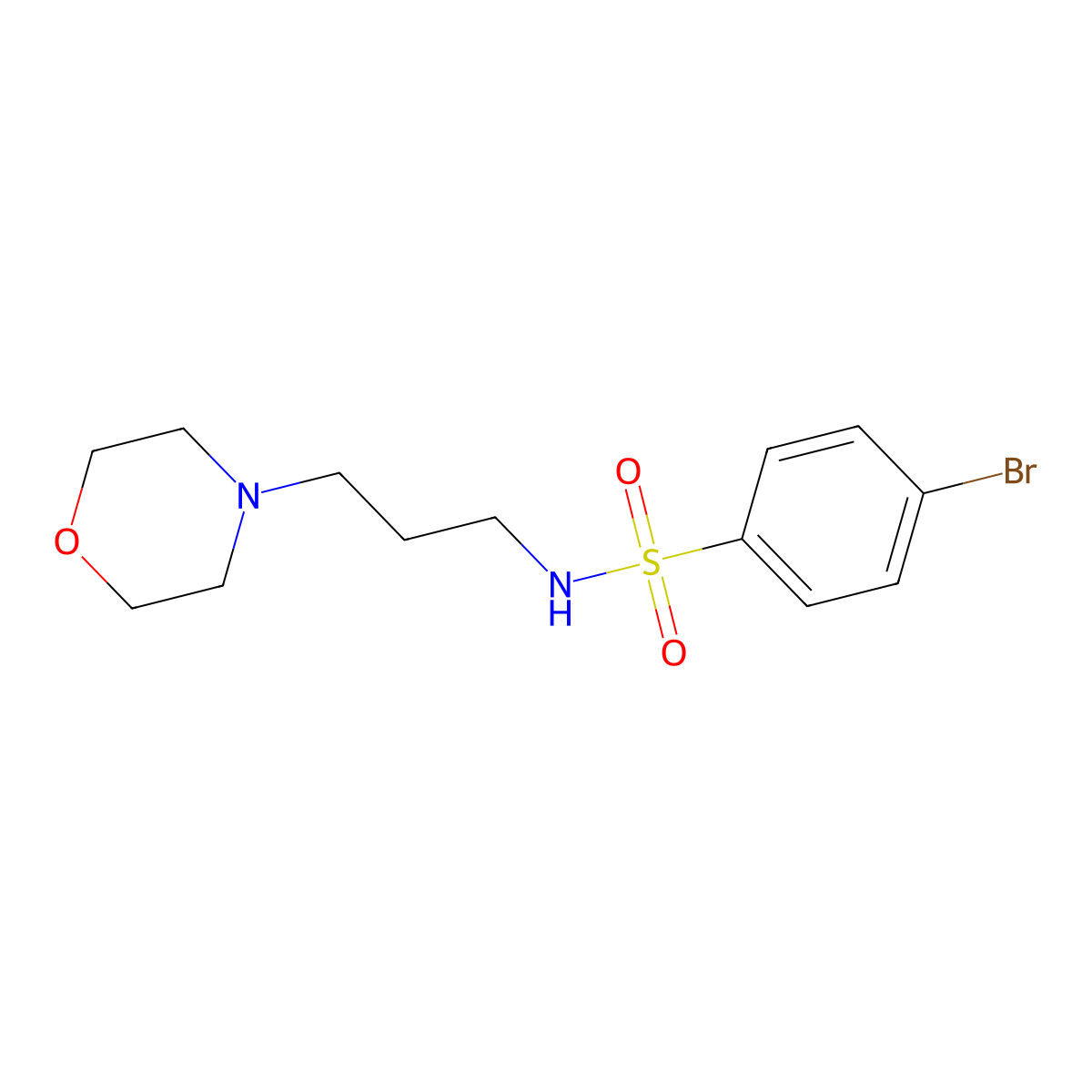4-bromo-N-(3-morpholin-4-ylpropyl)benzenesulfonamide molecular structure, CAS 321714-49-2