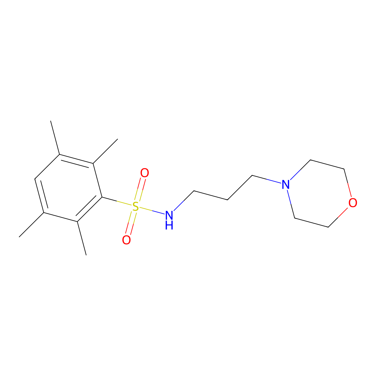 2,3,5,6-tetramethyl-N-(3-morpholin-4-ylpropyl)benzenesulfonamide molecular structure, CAS 321714-54-9