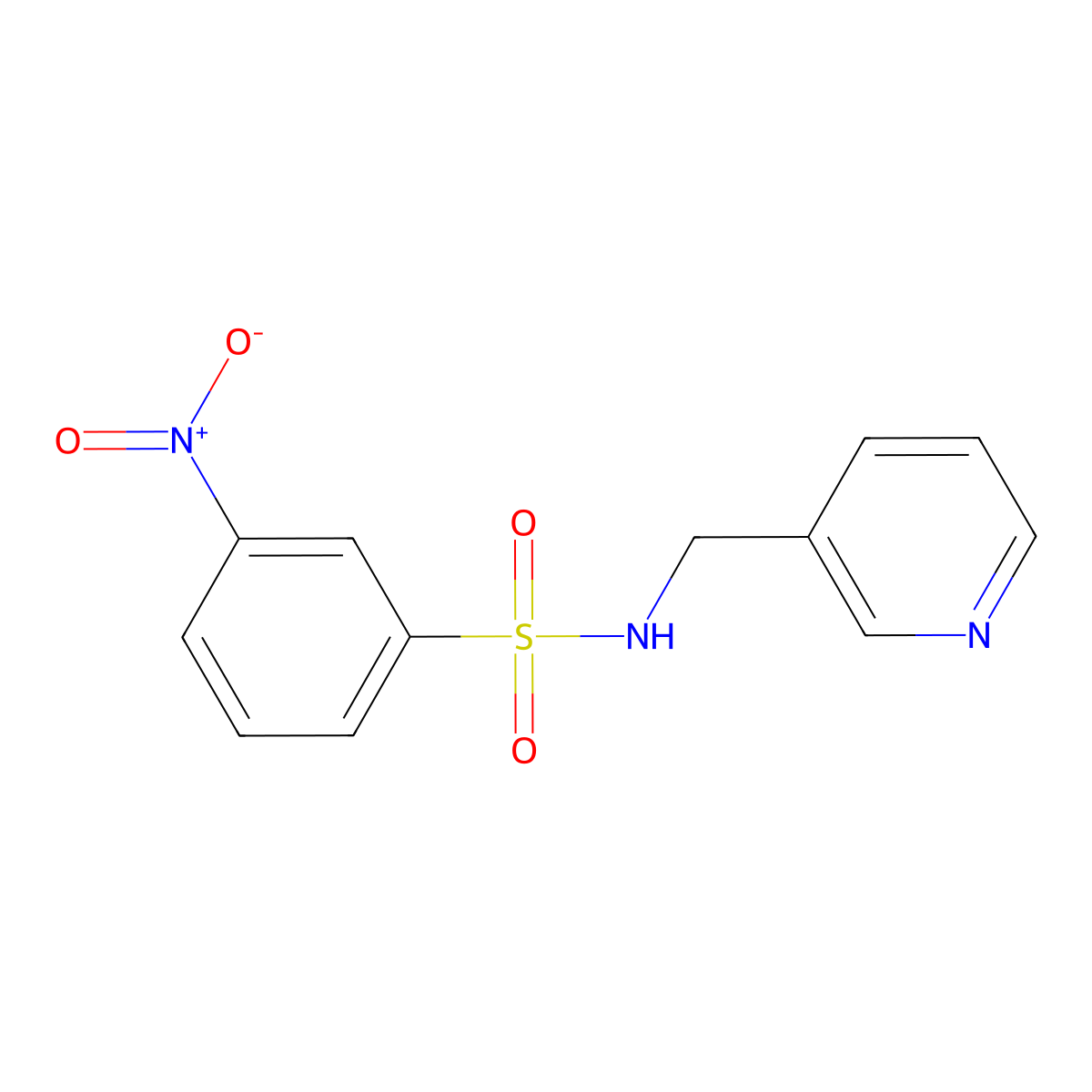 3-nitro-N-(pyridin-3-ylmethyl)benzenesulfonamide molecular structure, CAS 321715-13-3