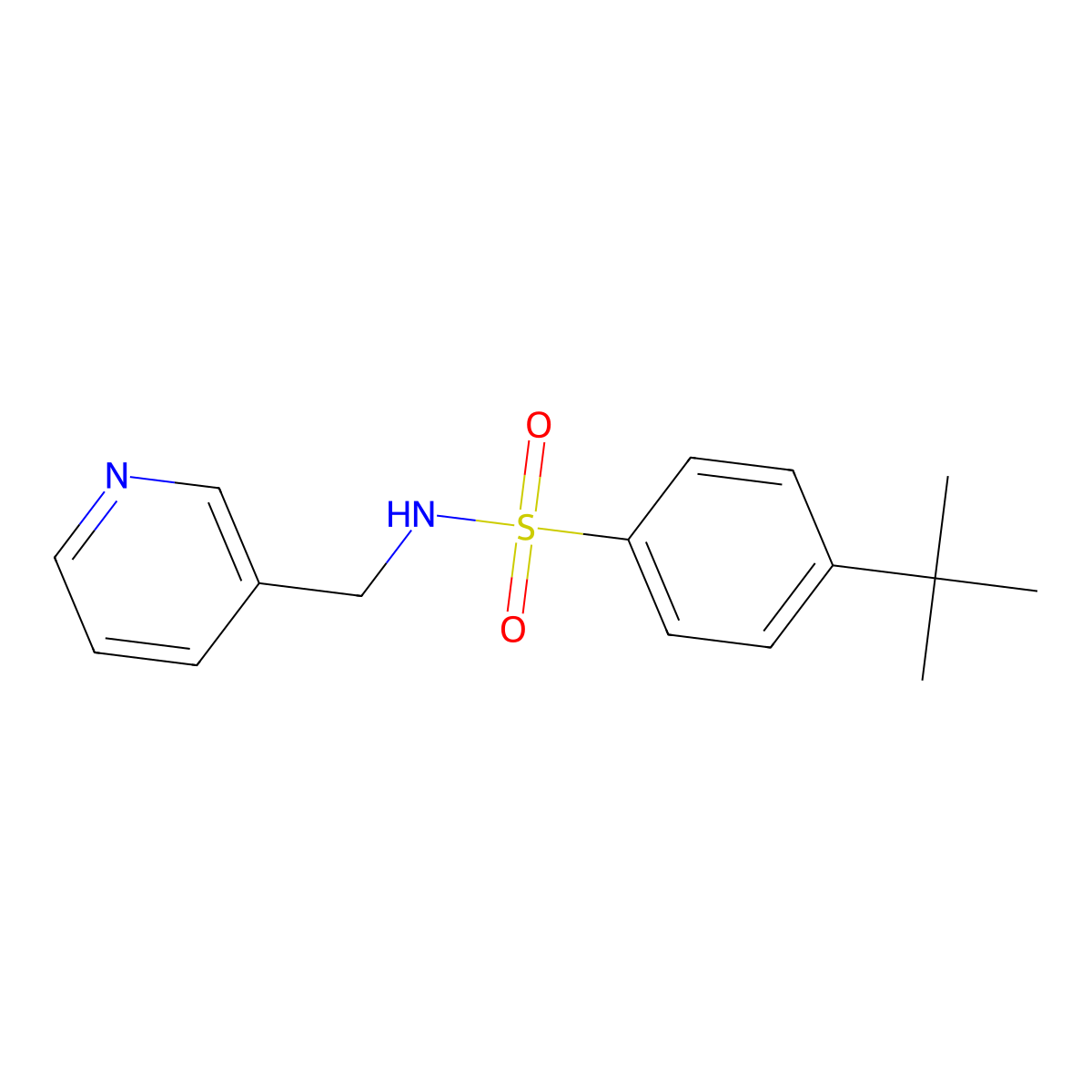4-(1,1-Dimethylethyl)-N-(3-pyridinylmethyl)benzenesulfonamide molecular structure, CAS 321715-15-5