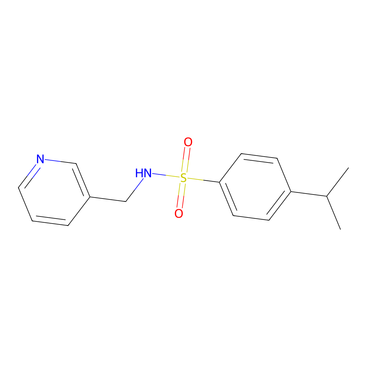 4-propan-2-yl-N-(pyridin-3-ylmethyl)benzenesulfonamide molecular structure, CAS 321715-22-4
