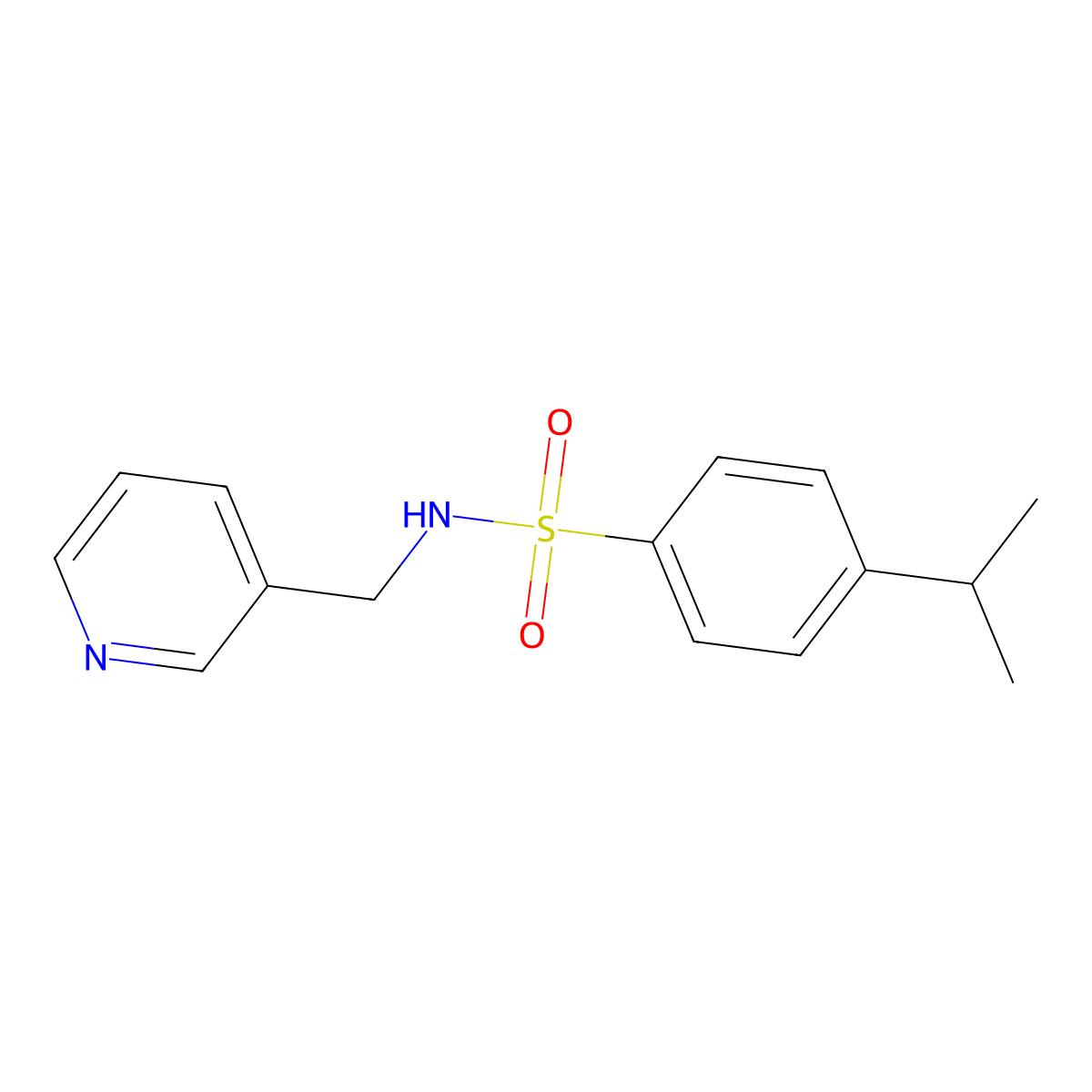 4-propan-2-yl-N-(pyridin-3-ylmethyl)benzenesulfonamide molecular structure, CAS 321715-22-4
