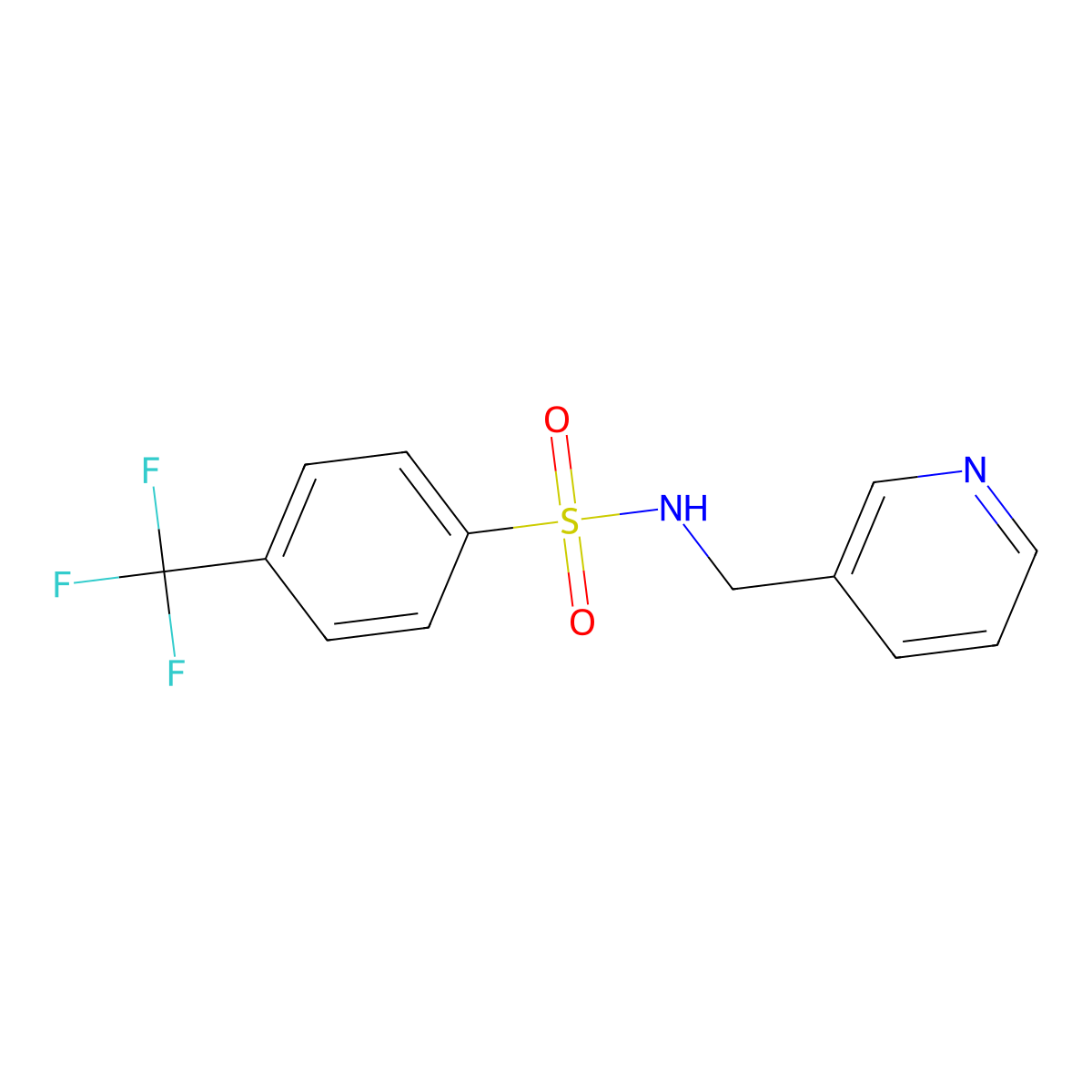N-(pyridin-3-ylmethyl)-4-(trifluoromethyl)benzenesulfonamide molecular structure, CAS 321715-29-1