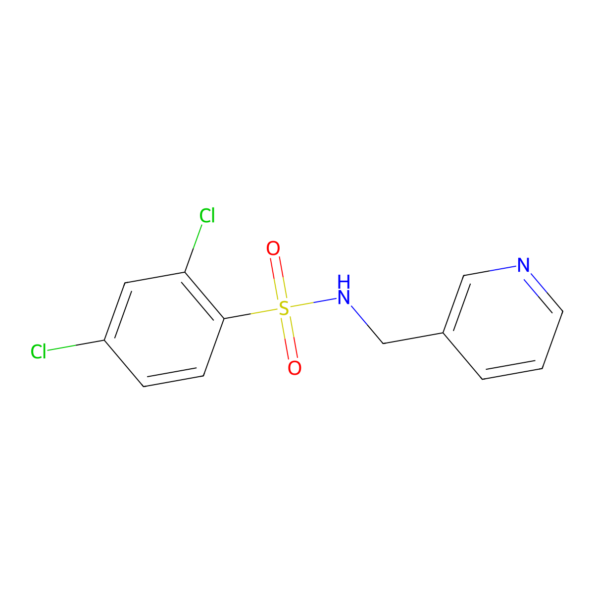 2,4-dichloro-N-(pyridin-3-ylmethyl)benzenesulfonamide molecular structure, CAS 321715-37-1