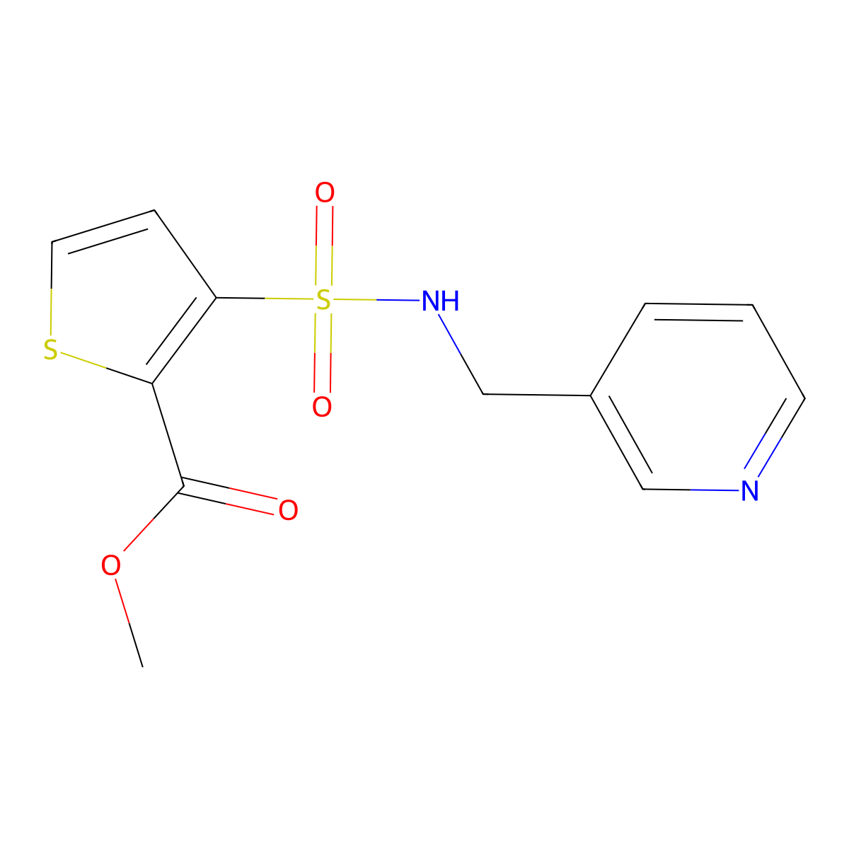 Methyl 3-{[(pyridin-3-ylmethyl)amino]sulfonyl}thiophene-2-carboxylate molecular structure, CAS 321715-39-3