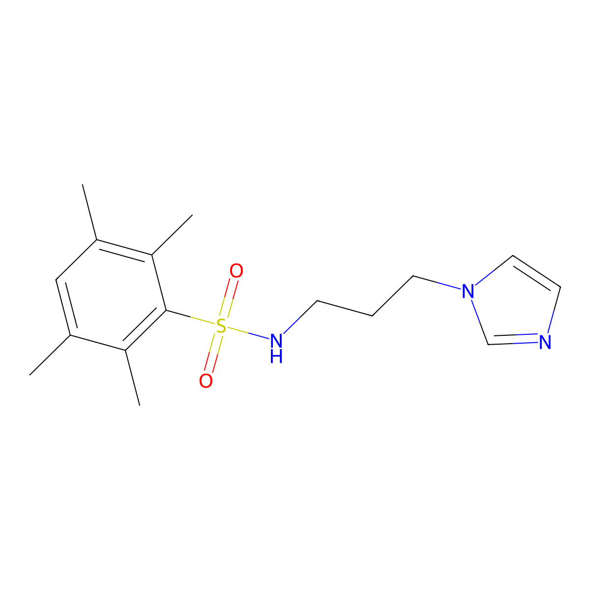 N-(3-Imidazol-1-yl-propyl)-2,3,5,6-tetramethyl-benzenesulfonamide molecular structure, CAS 321717-79-7