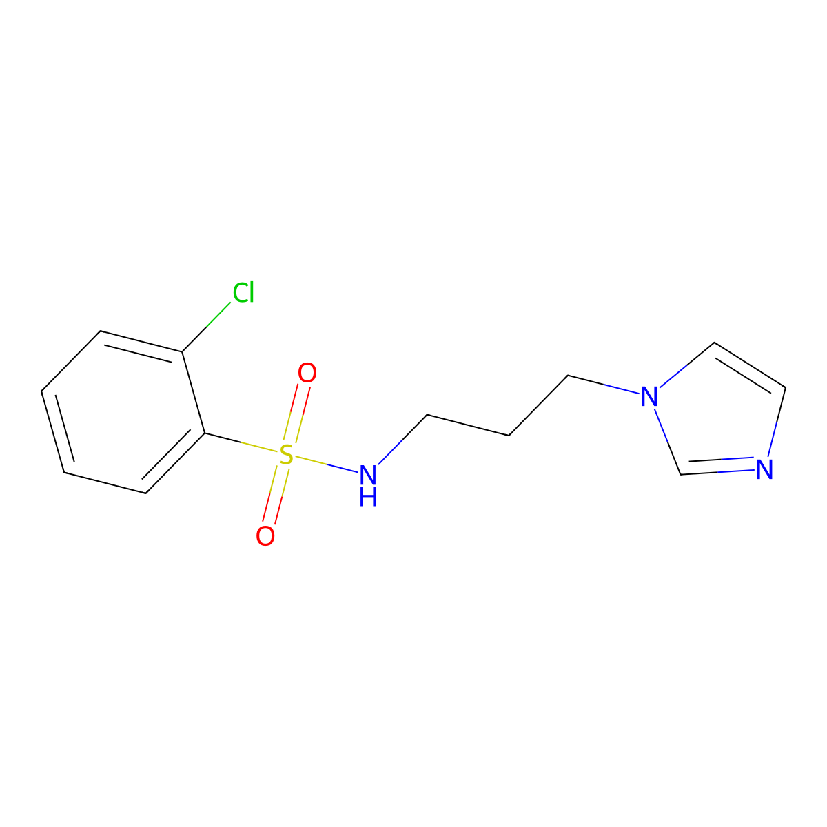 2-chloro-N-[3-(1H-imidazol-1-yl)propyl]benzenesulfonamide molecular structure, CAS 321717-89-9