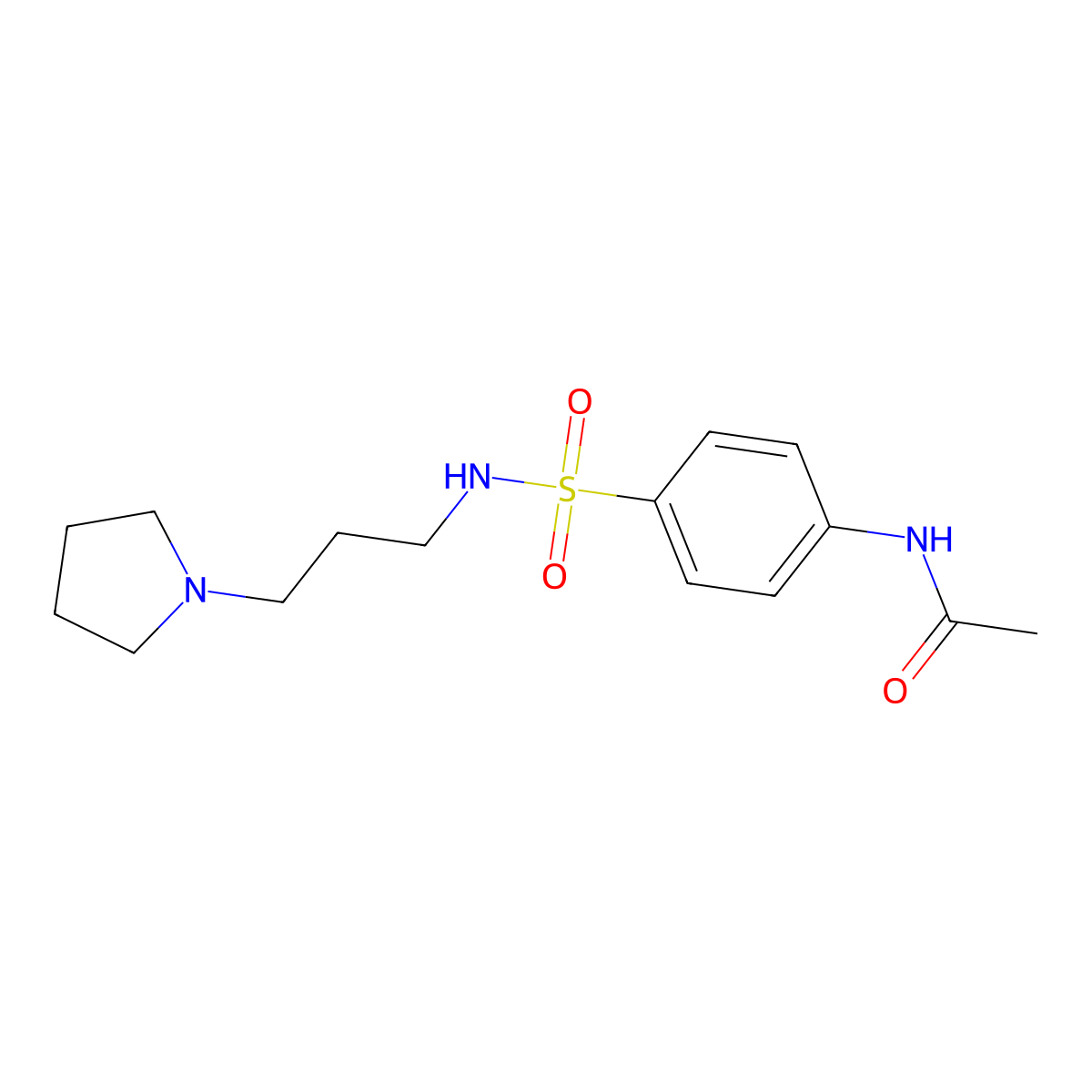 N-[4-(3-pyrrolidin-1-ylpropylsulfamoyl)phenyl]acetamide molecular structure, CAS 321718-13-2