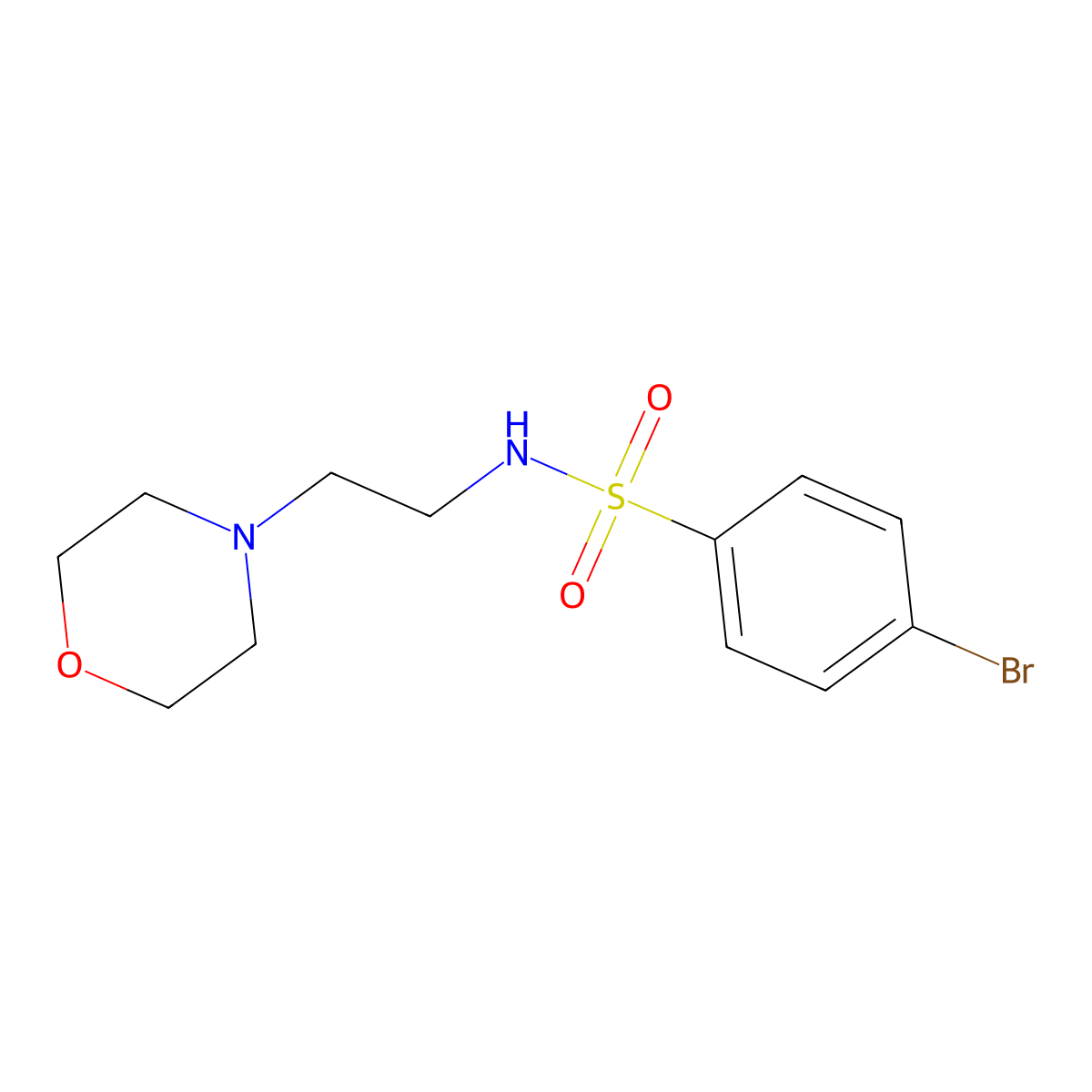 4-bromo-N-(2-morpholin-4-ylethyl)benzenesulfonamide molecular structure, CAS 321719-58-8
