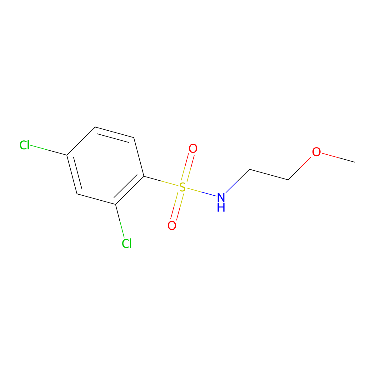 2,4-dichloro-N-(2-methoxyethyl)benzenesulfonamide molecular structure, CAS 321719-70-4