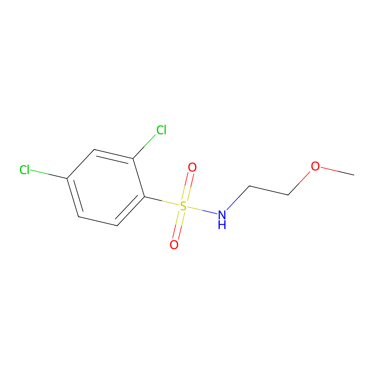 2,4-dichloro-N-(2-methoxyethyl)benzenesulfonamide molecular structure, CAS 321719-70-4
