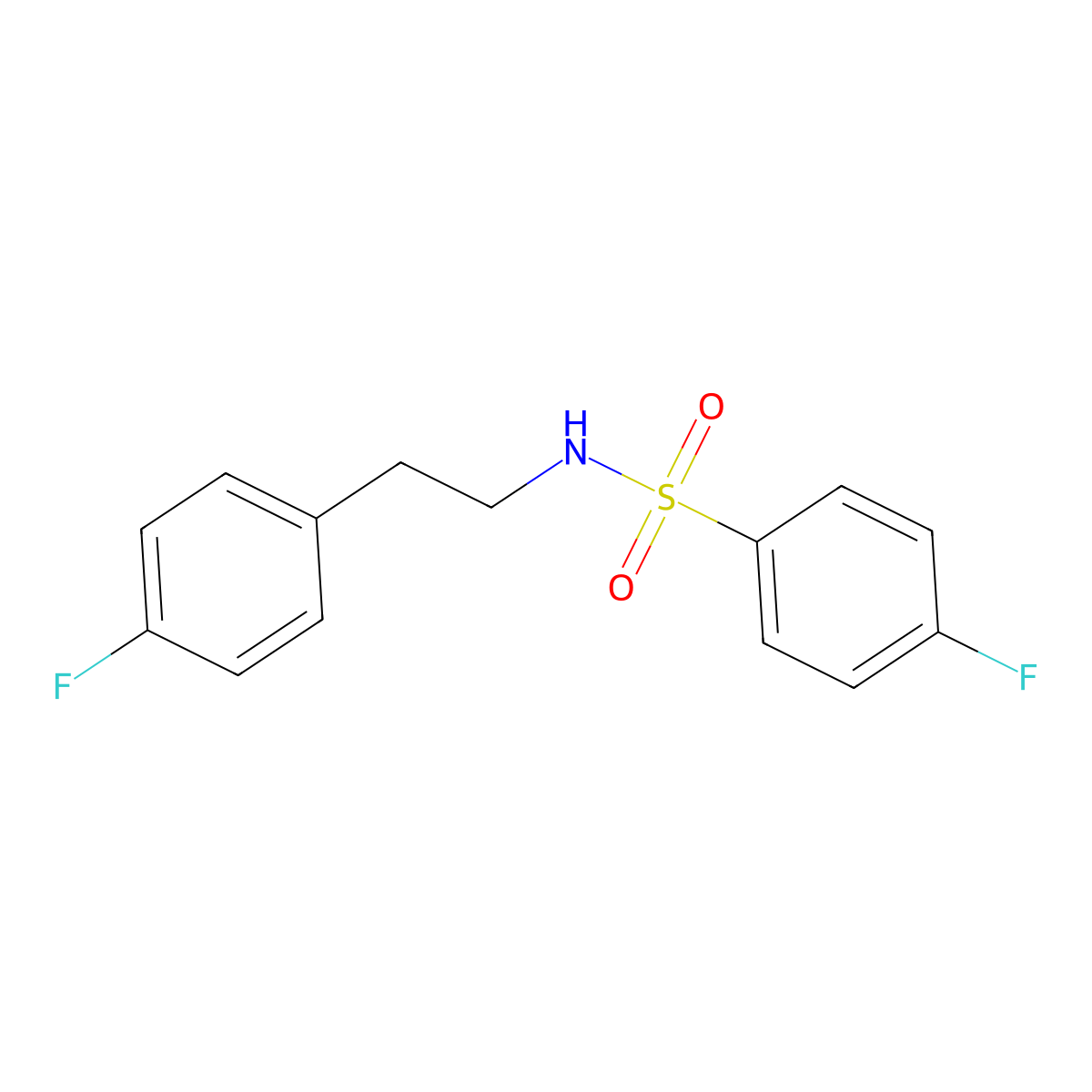 4-fluoro-N-[2-(4-fluorophenyl)ethyl]benzenesulfonamide molecular structure, CAS 321719-83-9