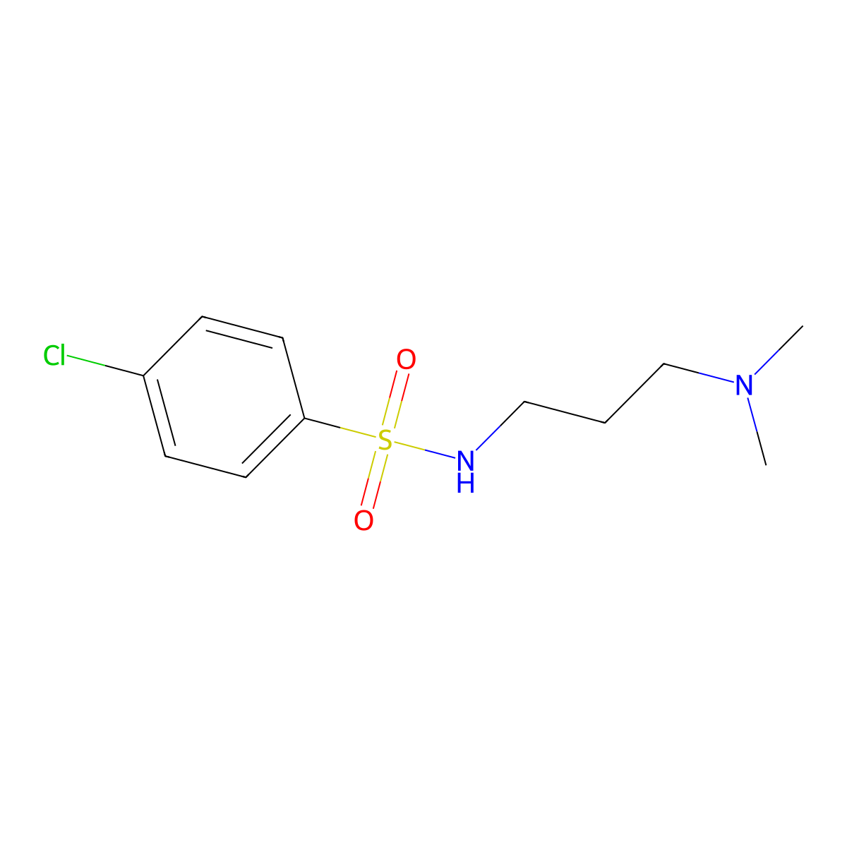 4-chloro-N-[3-(dimethylamino)propyl]benzenesulfonamide molecular structure, CAS 321720-01-8
