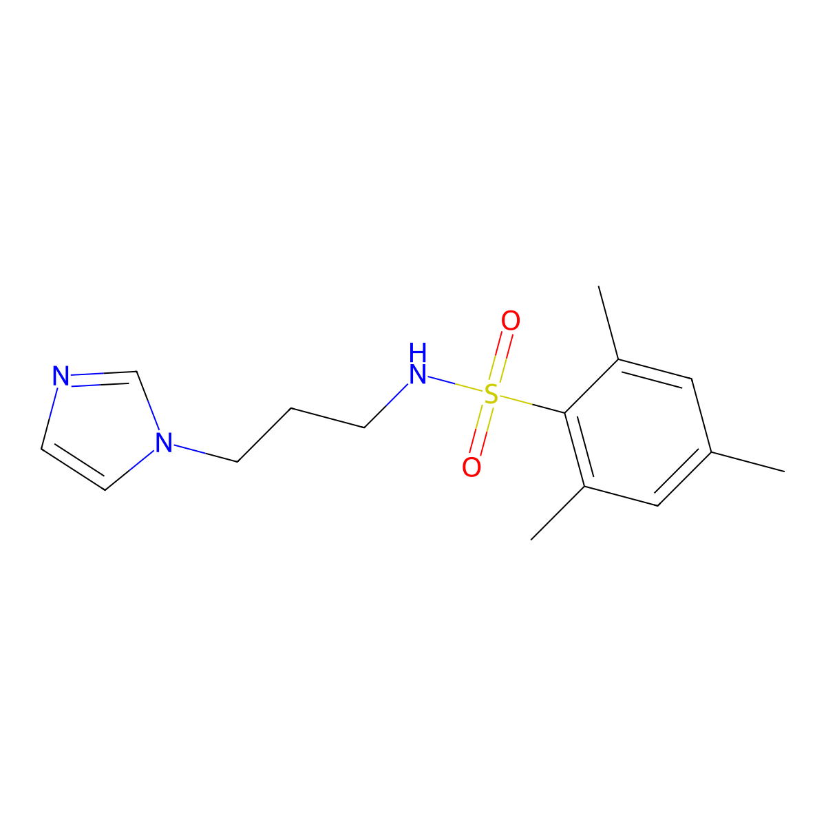 N-[3-(1H-imidazol-1-yl)propyl]-2,4,6-trimethylbenzenesulfonamide molecular structure, CAS 321720-03-0