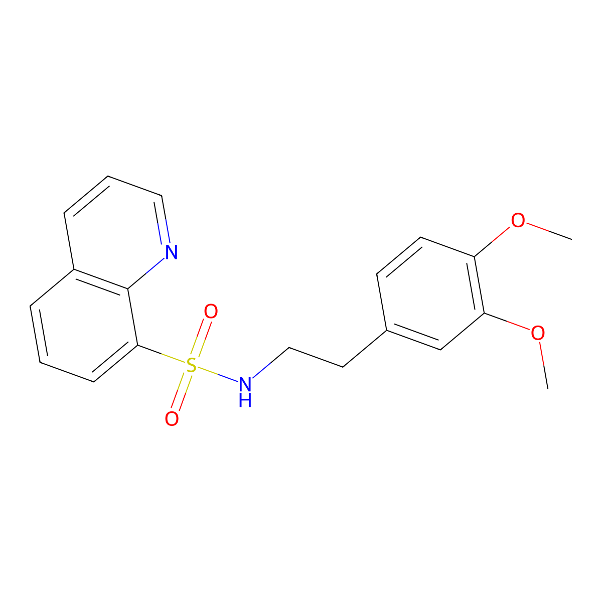 N-[2-(3,4-dimethoxyphenyl)ethyl]quinoline-8-sulfonamide molecular structure, CAS 321720-14-3