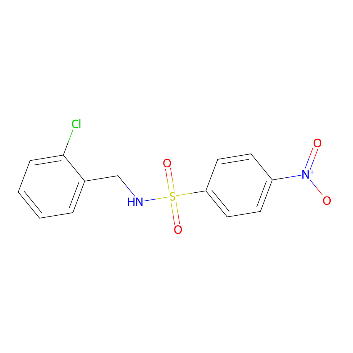 N-[(2-chlorophenyl)methyl]-4-nitrobenzenesulfonamide molecular structure, CAS 321720-67-6